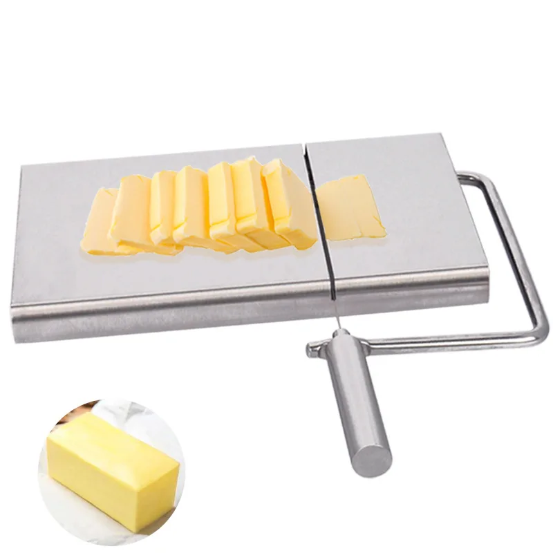Cheese Slicer Stainless Steel Wire Cutter with Serving Board Kitchen Tool Set Board Chocolate Grater Cheese Cutting