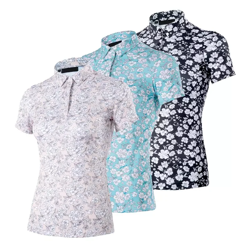 Wholesale Custom logo Pattern Plain Blank Silk Touch Performance Polo Collar Women Polo Shirt