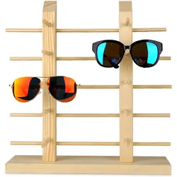 5-Layer  Wood Glass Rack Double Linen Glass Showcase Solid Wood Glass Display Holder Sunglass Display Holder