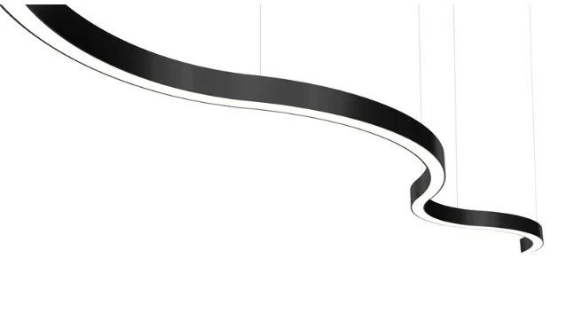 CL103535 Modern Aluminum Profile Manufacturer Customized Curved Suspended LED Linear Light For Commercial Lighting