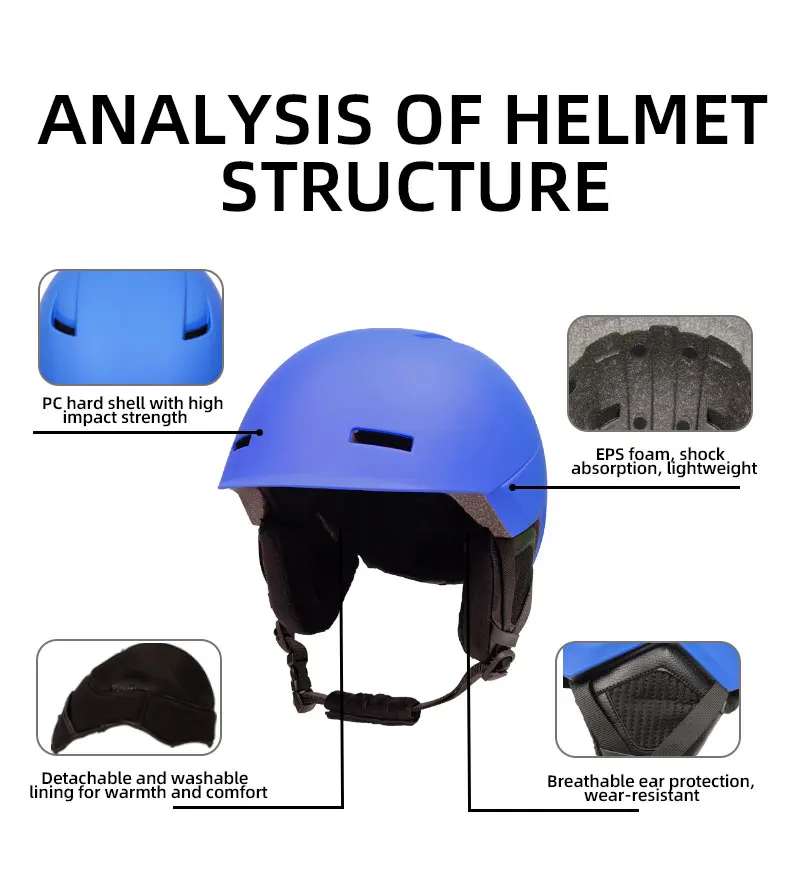 YOLOON New Design Ski Helmet Snowboard Helmet lightweight breathable EPS winter sports safety skiing CE EN1077 snow helmet