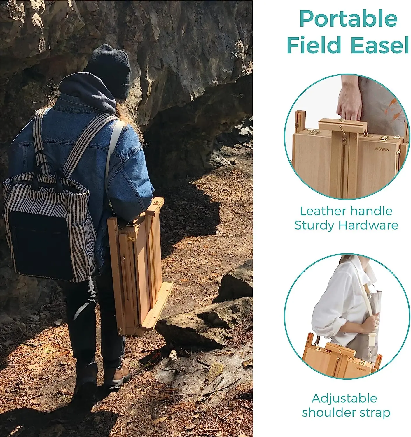 Bview Art Factory Direct Sale Portable Beech Wood Italy Easel For Artist Painting