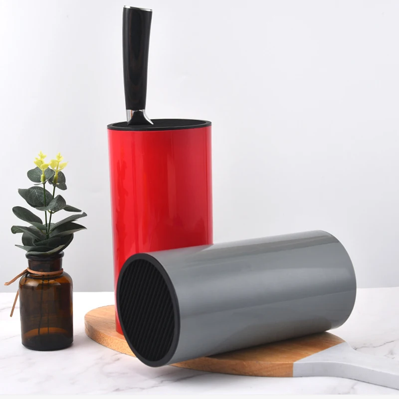 Круглый черный пластиковый держатель для кухонных ножей, универсальный блок-держатель для ножей