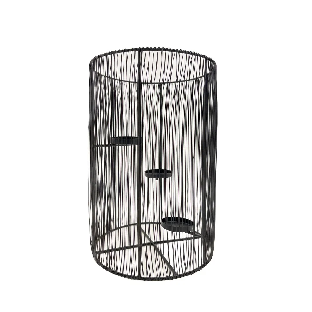 Customize Unique Design Black Metal Wire Candle Holder Decorative Gifts Tealight Candle Holder
