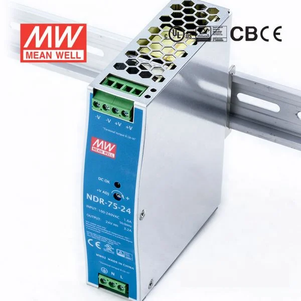 NDR-75 series 75W 12V/24V/48V AC-DC PSU DIN RAIL SMPS оригинальный MEAN WELL импульсный источник питания