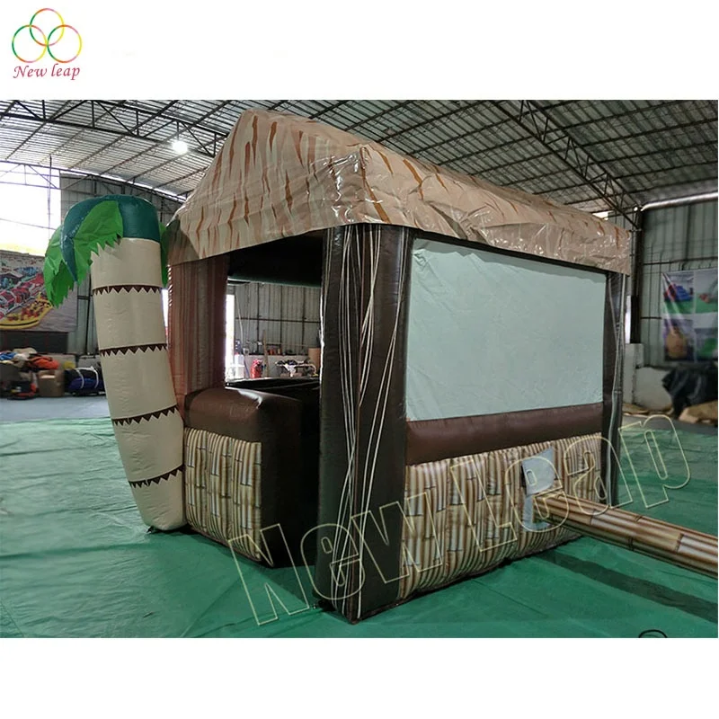 fun food concession stand booth with air blower inflatable tiki bar