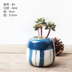 japanese style mini flower pots desktop bonsai white and blue japanese ceramic succulent plants pot for home garden decor