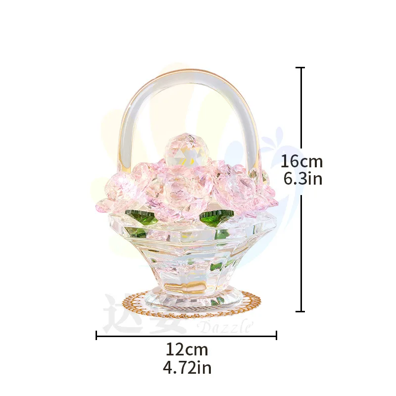 Crystal flower basket High appearance level flower Box Flower bouquet Birthday gift Net Red Pink girl heart ornament