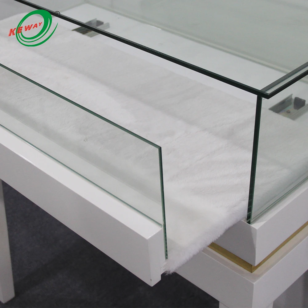 Shopping countertop LED light lamp modern used jewelry showcase display case glass vision showcase