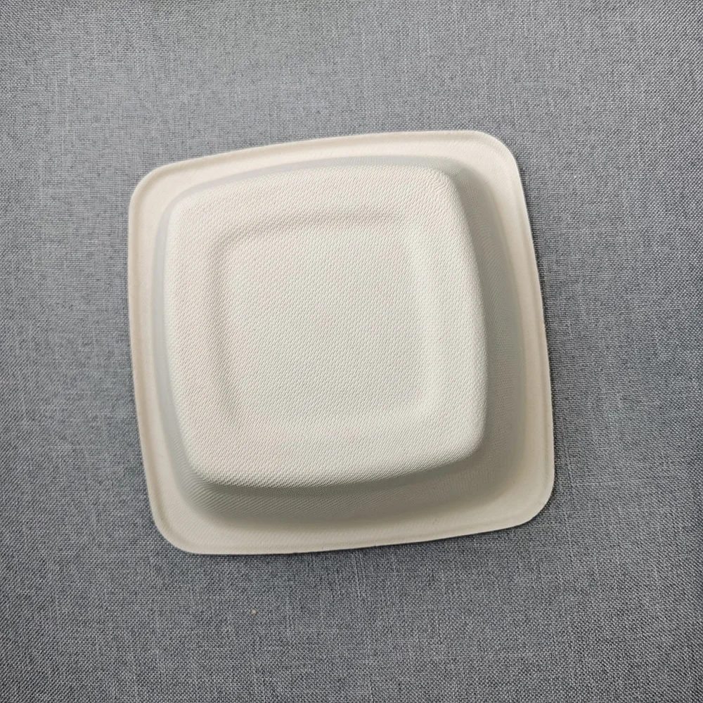 Bamboo Square Bowl Biodegradable  compostable sugarcane pulp salad bowl