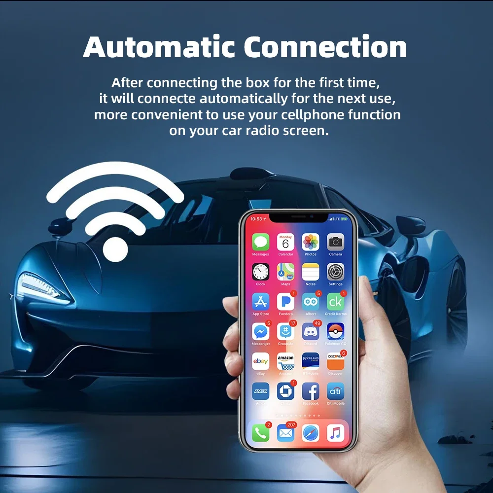 Беспроводной адаптер EKIY CarPlay Android Auto A2A для Audi Toyota Mazda Nissan Chevrolet Suzuki Subaru Kia Ford Opel Skoda Hyundai