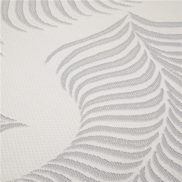 Premium 100% Polyester Grey Palm Tree Pattern Zippered Mattress Protector King Size Knitted Mattress Cover