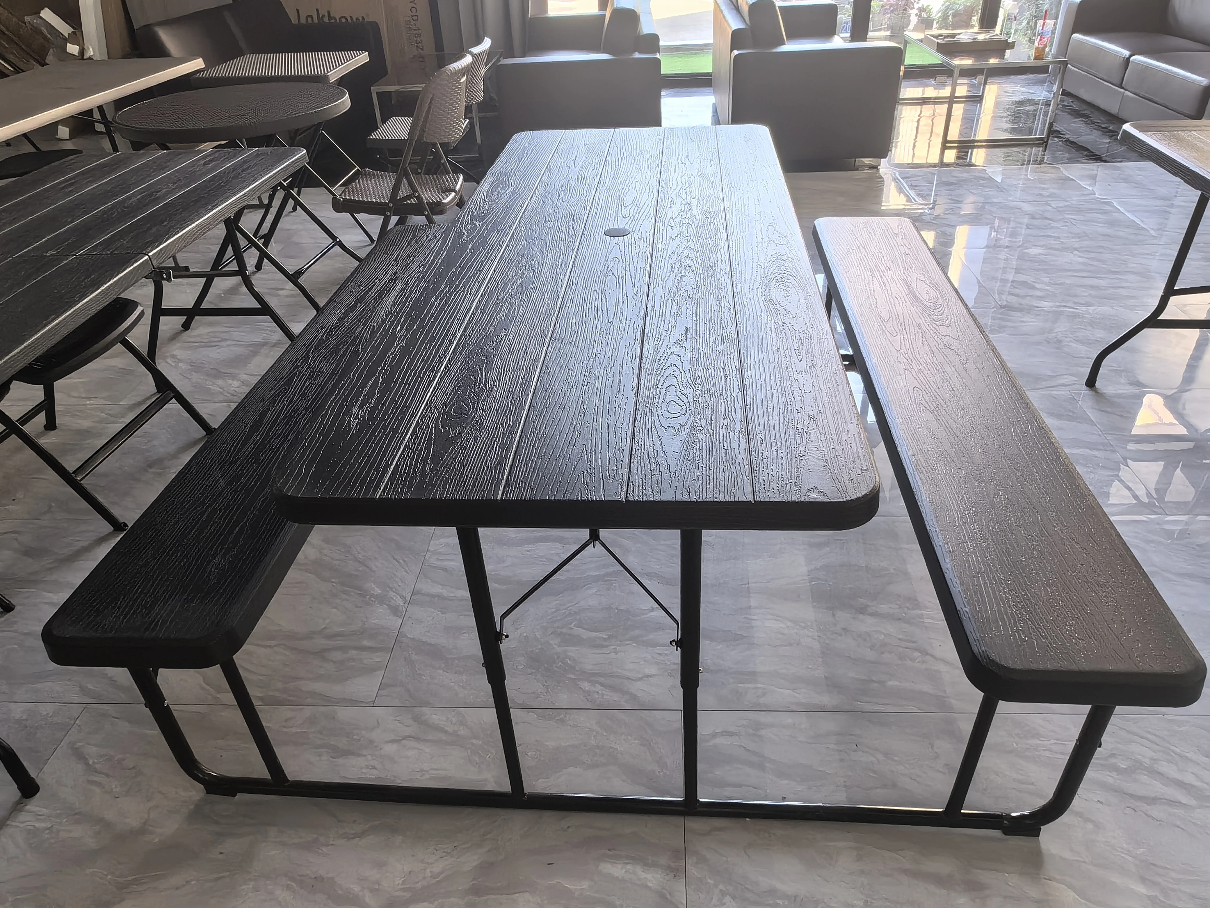 Cheap high quality simple picnic table bench 2-in-1 outdoor folding