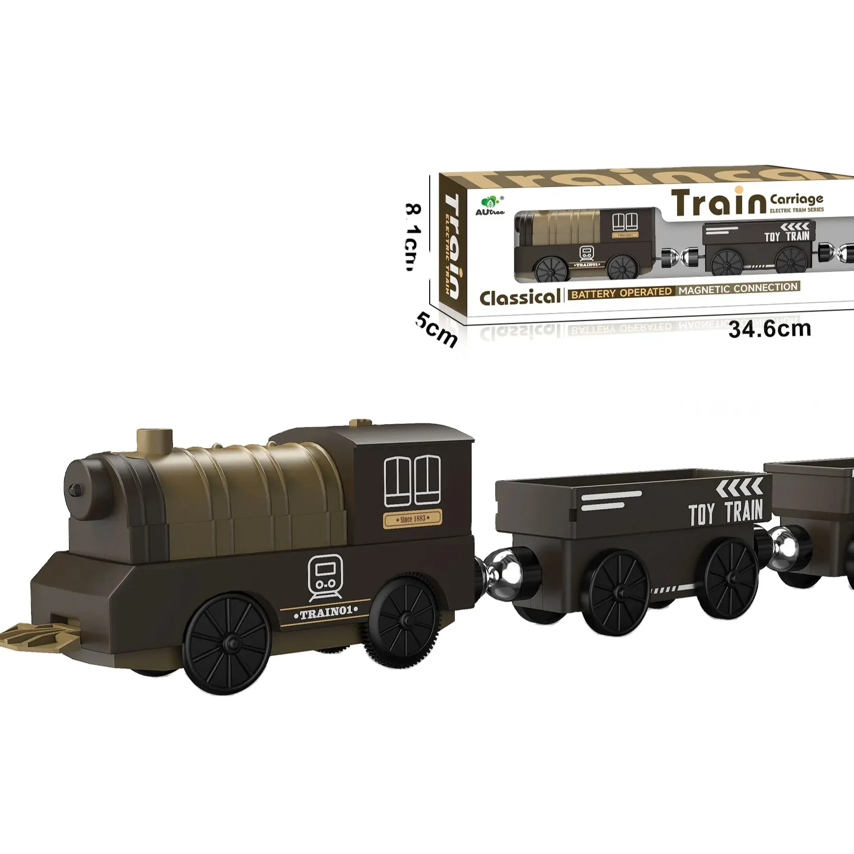 Electric Light and Sound Rail Toy Trains Set Classics Forward & Backward Railway Train Christmas Toys for Kids