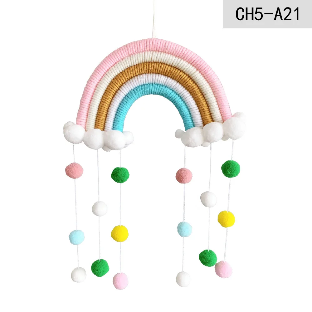 Ins Decoration Nordic Style Rainbow Tapestry Rainbow Home Furnishings Woven Pendant Ring Rainbow Wall Hanging Wall Decoration