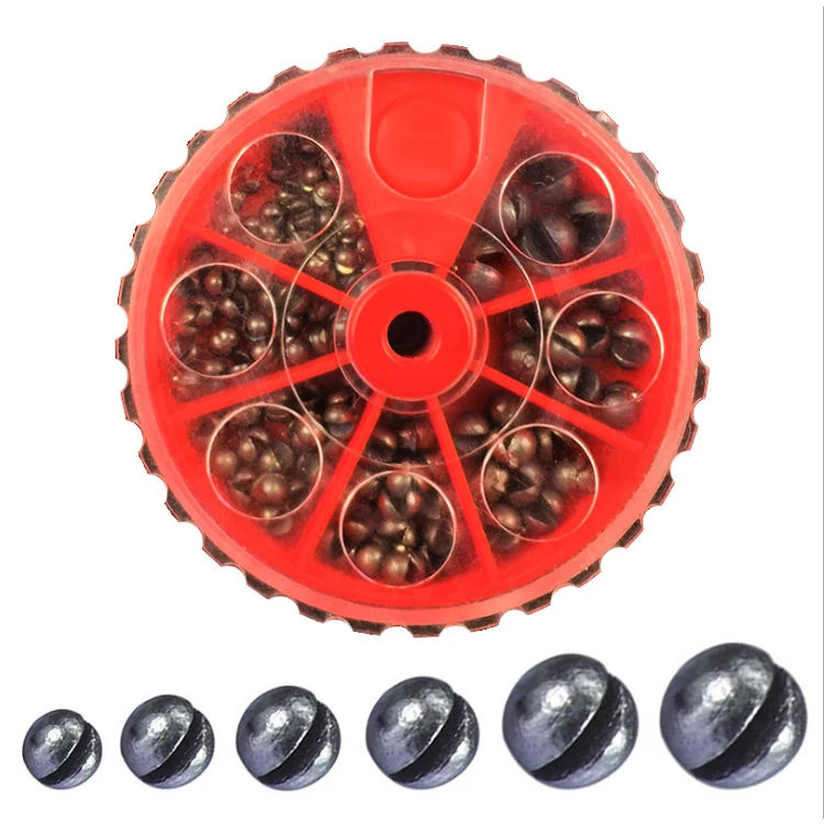 WeiHe 5cells/7cells  Open Bite Lead Set 0.2-2g Bare Fishing-clip Drop Biting Round Plumb Bob Auxiliary Fishing Tackle Gear