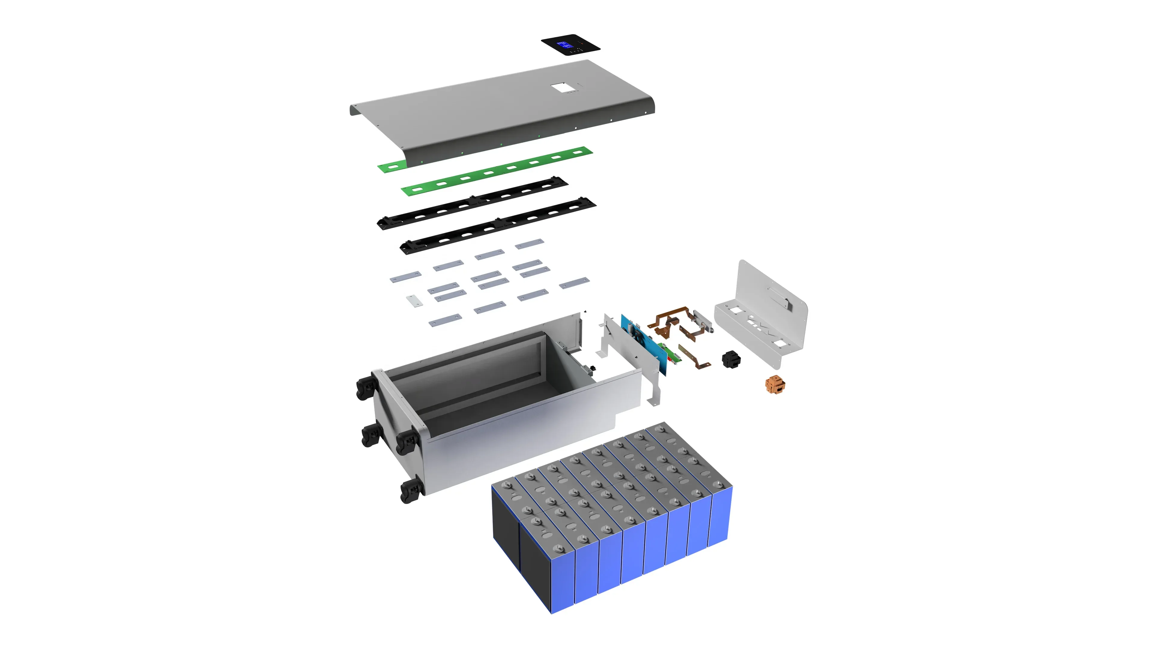 DIY 16s 51.2v 280ah 230ah 302ah lifepo4 battery empty box/case solar panel Energy Storage System with inverter