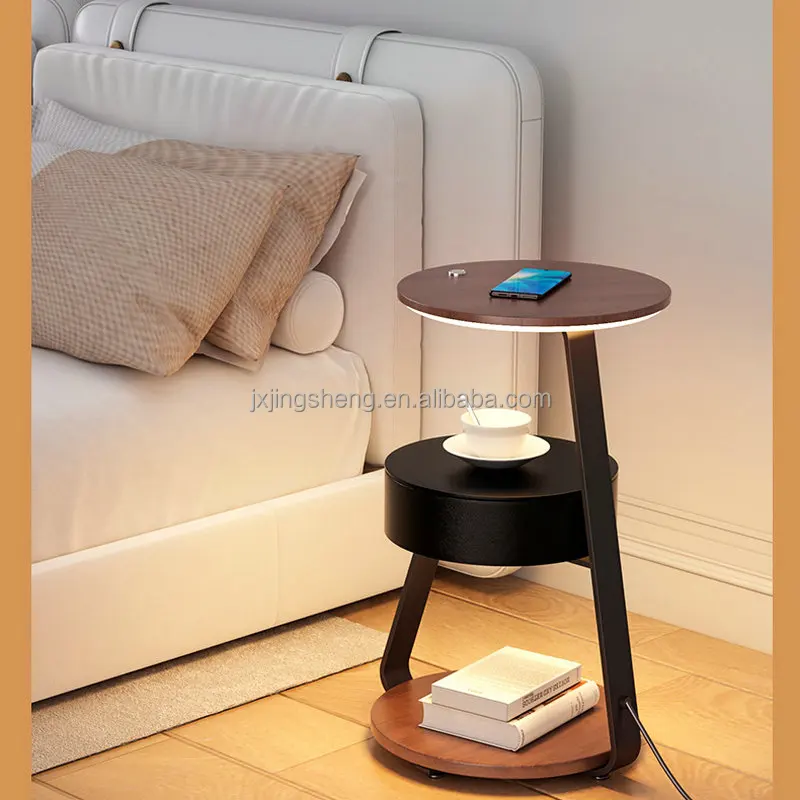 Living room sofa wood modern wireless charge floor lamp bedroom nightstand with drawer
