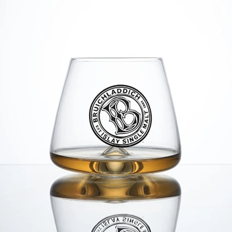 Wholesale Clear Whisky Glasses 10 Oz Printed Logo Whiskey Glass With Concave Bottom For Drinking