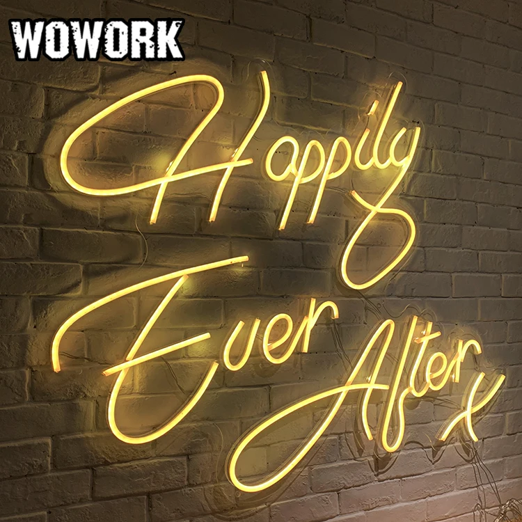 2021 год WOWORK 3D водонепроницаемая RGBW 12 В индивидуальная романтичная силиконовая неоновая надпись для вечеринки товары
