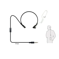 1 Pin 3.5mm Throat MIC Earpiece Covert Air Tube Earpiece For Phones