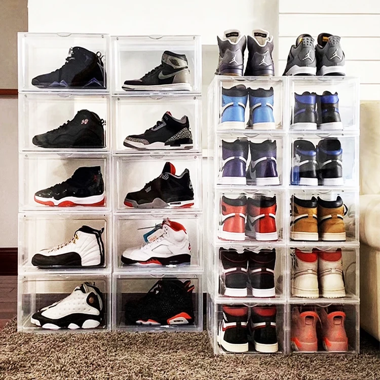 transparent sneaker organizer shoe storage box