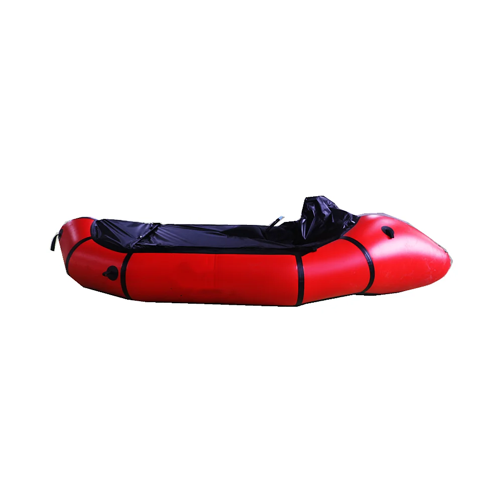 Custom light weight TPU 1 Person inflatable adventure Speedy Flat/White Water Packraft army green color