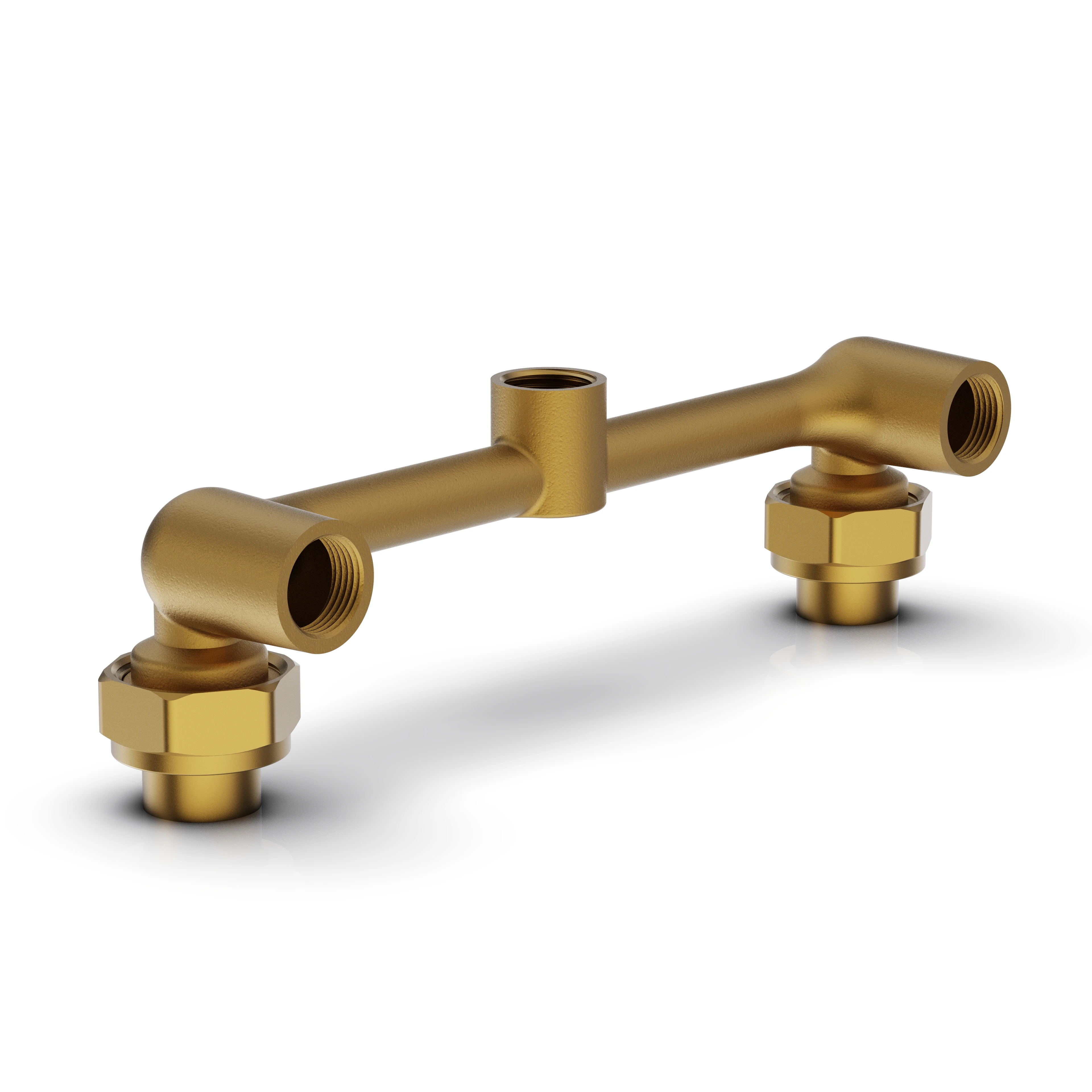 Wall-Mounted Bathroom Faucet With Double Handle Brass Brushed Nickel Knob Control Valve
