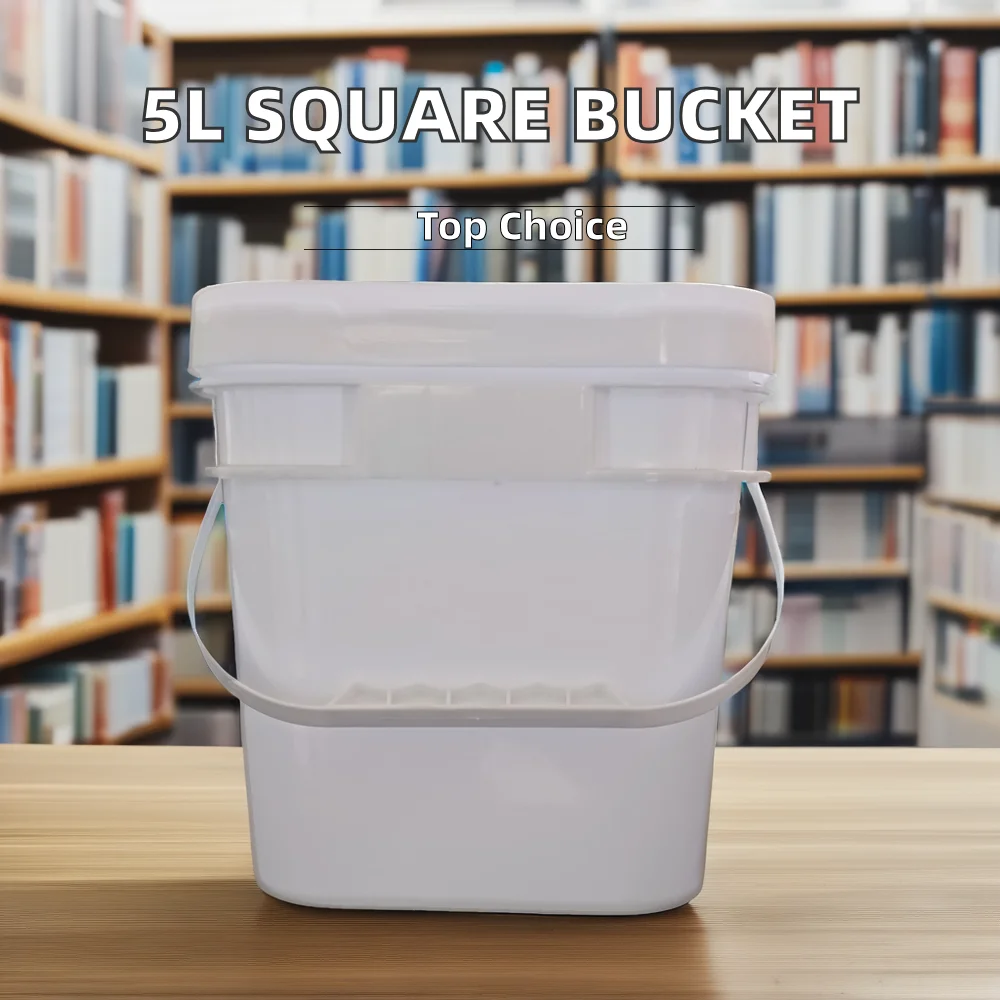 Factory Price 5L Plastic Square Bucket Food Grade Handle Lid Water Food Various Options Including 10L 20L 25L 30L Ice Buckets