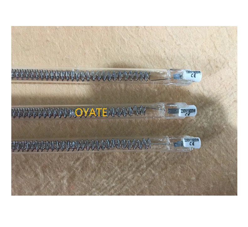 520mm 1600w R7S Fast medium wave halogen Infrared Quartz Heating Element for Flash Dryer