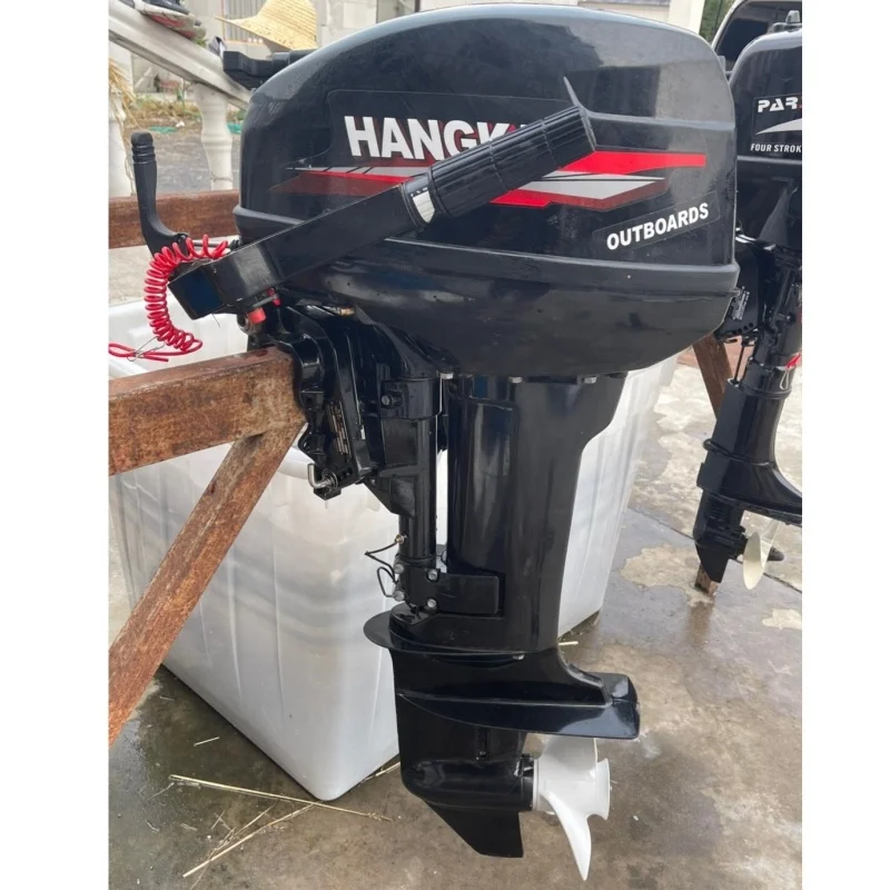 Wholesale HANGKAI 18HP Outboard Motors 2 Cylinder 2 Stroke Portable Gasoline Motor Marine Engine Chinese Brand for Sale
