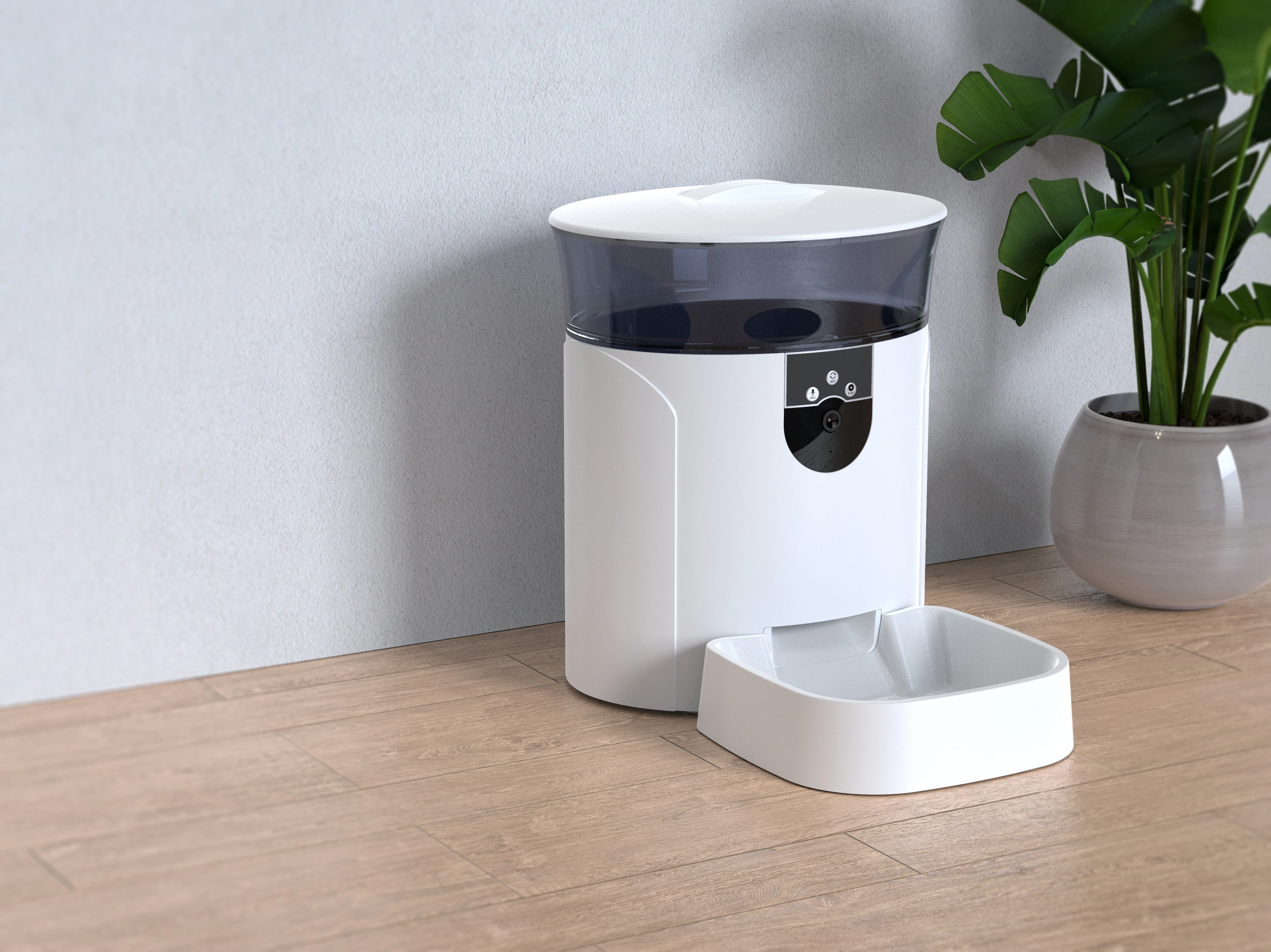 RSH Factory Wifi Remote Camera Control 7L Dog Food Feeder Smart Microchip Automatic Pet Feeder