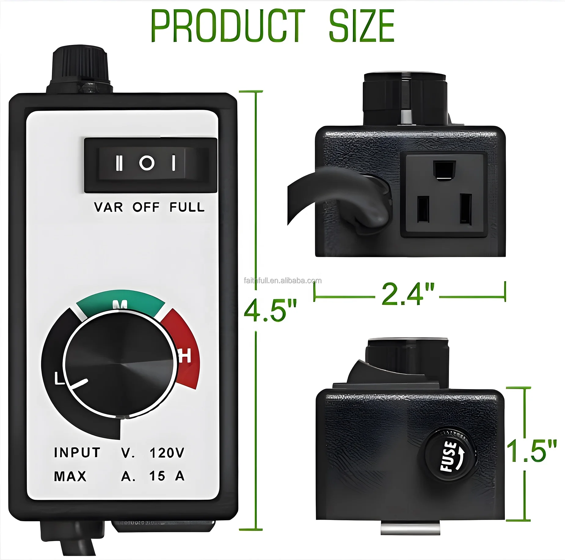 American standard plug 110v Electronic Single Phase Dc Ac Motor Variable Speed Fan Controller for duct fan