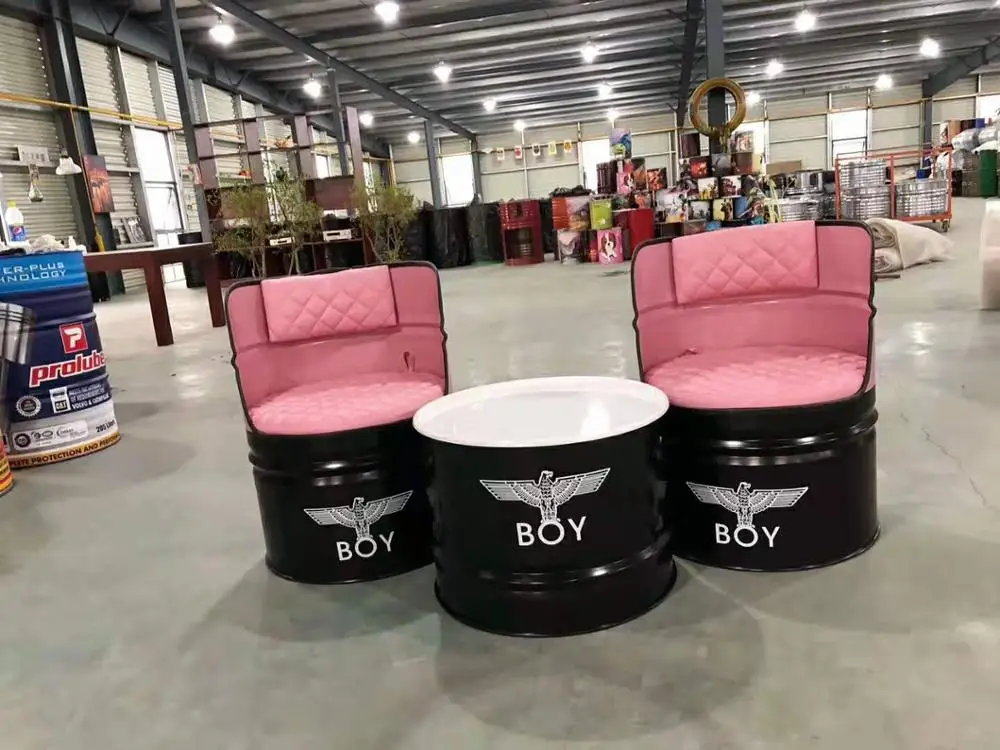 Tianjin Supply Powder Coating  Round Metal Drum Chair