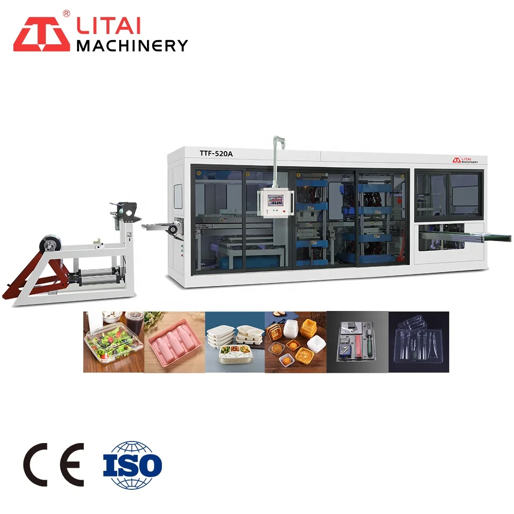 Multi-station Automatic Hi-efficient Full Servo Drive System Plastic Plate Small Mini Thermoforming Making Machine