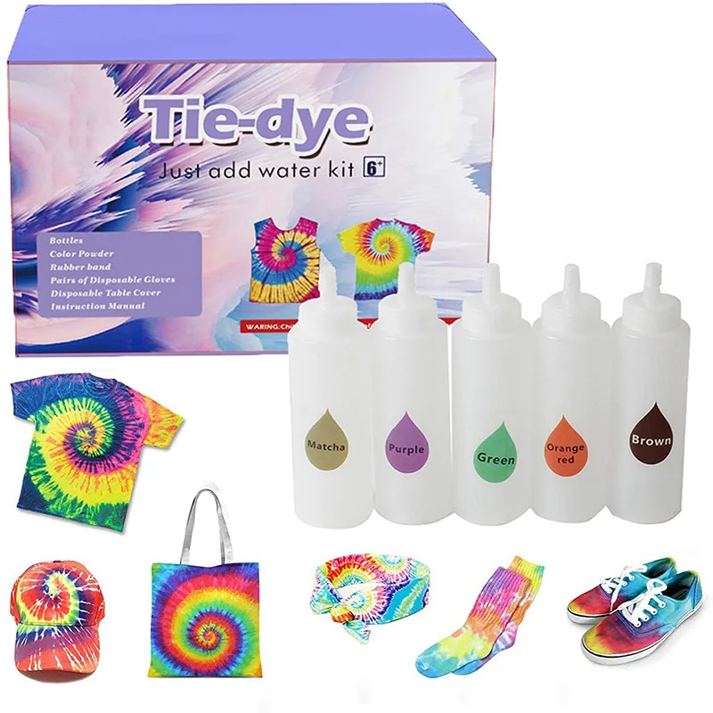 Tie Dye Party Kit for Kids & Adults - 18 Large Tye Dye Bottles with 12 Colors & Tie Dye Powder, Soda Ash, Gloves