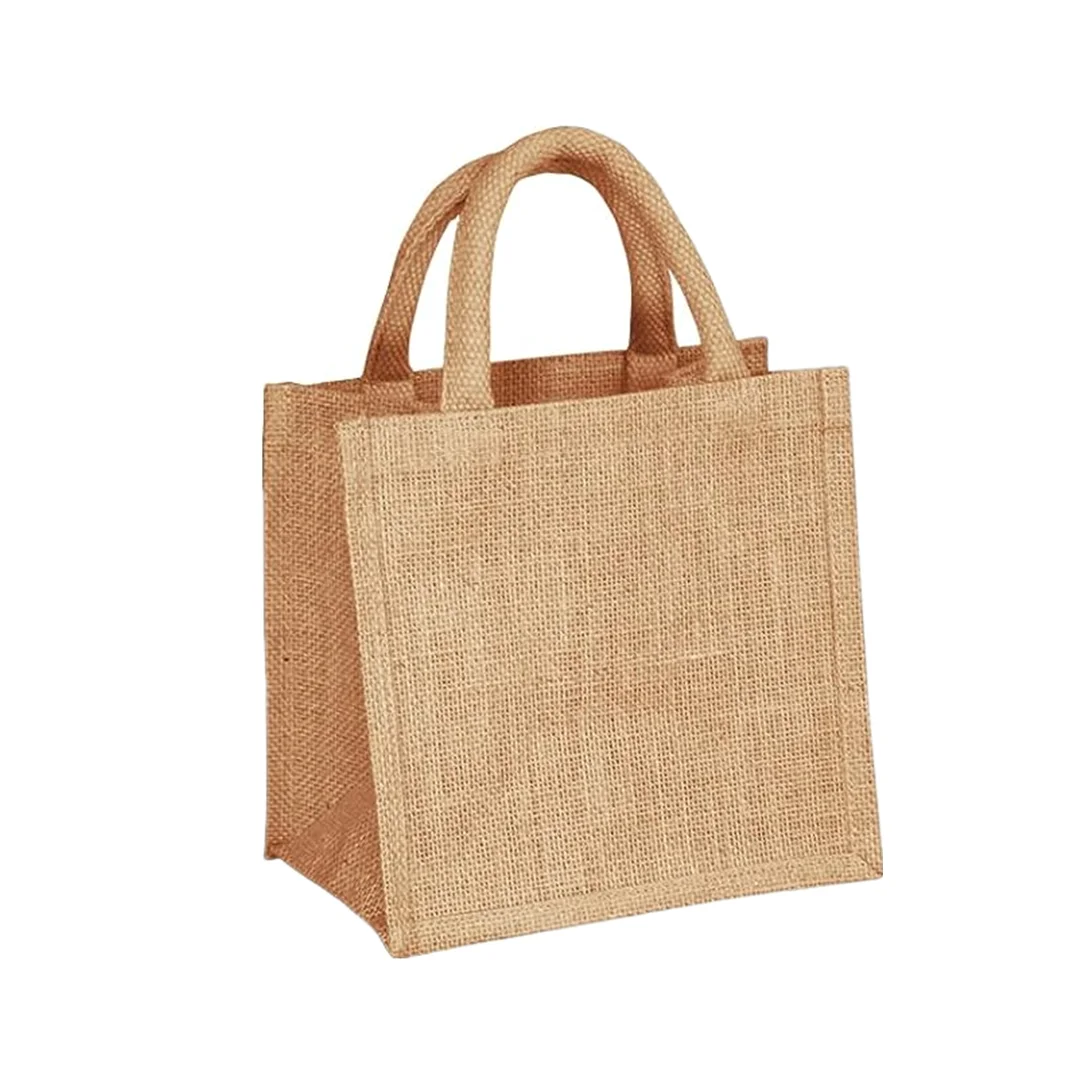 Eco-Friendly Small Jute Burlap Decorating Tote Beach bag Reusable shopping bag recycled wholesale