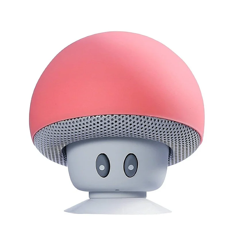 Cute Mushroom Portable Wholesale USB Mini Wireless BT Speaker with Suction Cup