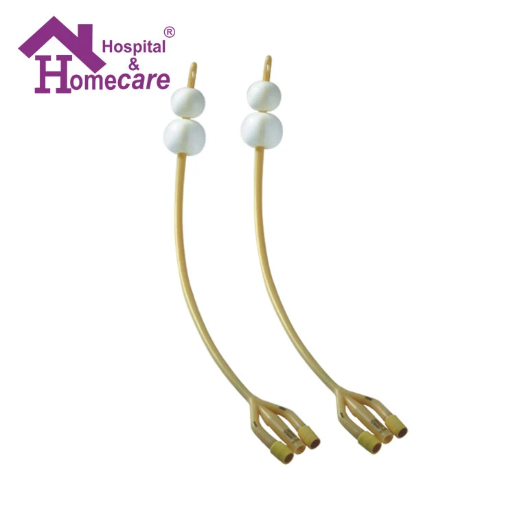 Medical materials accessories 3-way double balloon urology latex foley catheter
