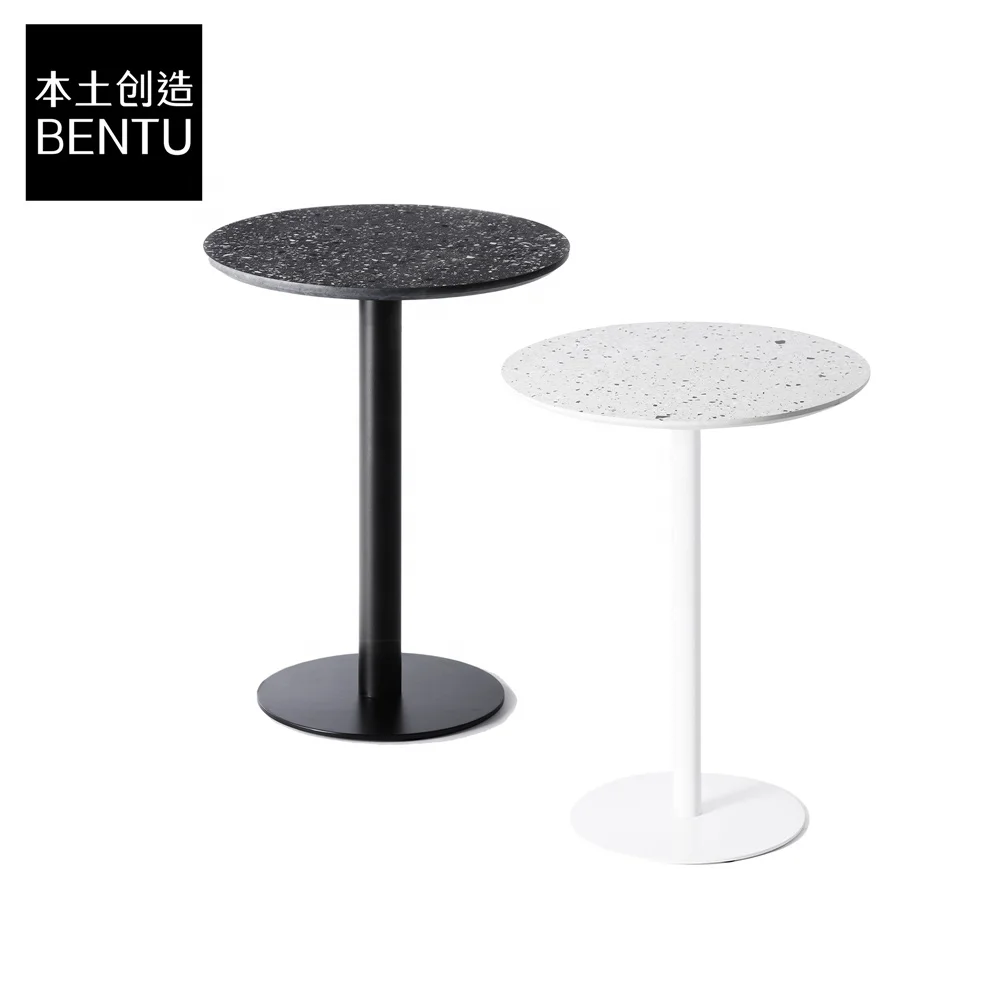 
BENTU I dia700*H1050 terrazzo unique trendy design modern simple restaurant gardern coffee table round top high bar table 