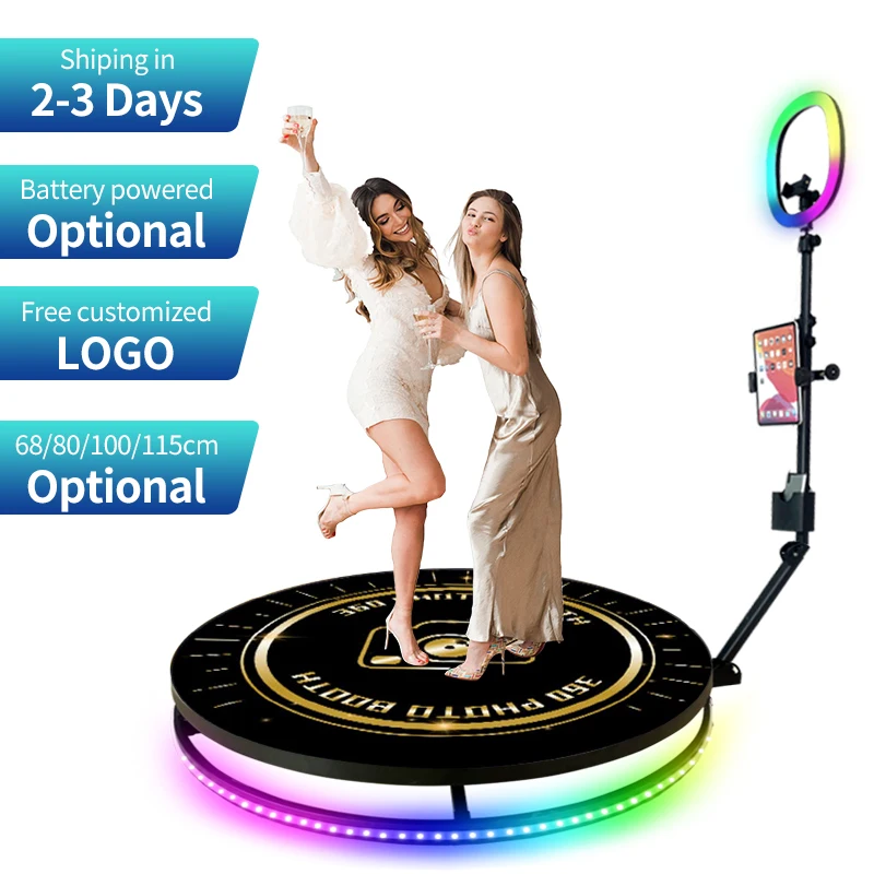 New Design Portable Photo Booth 360 Overhead Top Spinner 360 booth Photobooth for 4 People 360 Photo Booth Studio Accessories