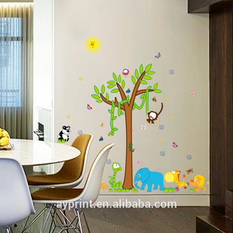 SK9072 Kids Nursery Animal Wall Stickers Removable DIY Decoration