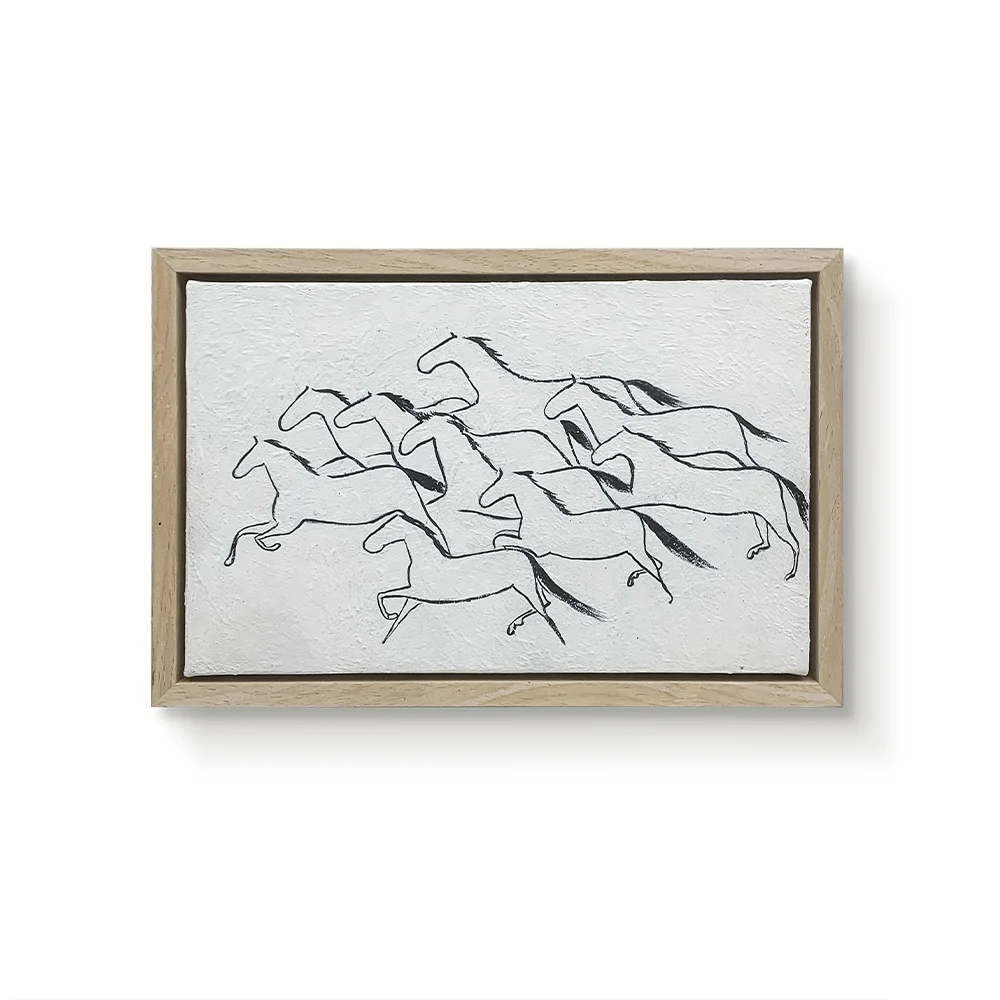 JZ Abstract Texture Home Decor Framed Artwork 3D Hand Wall Art Handpainted Original Custom Oil Paintings And Wall Arts Horse