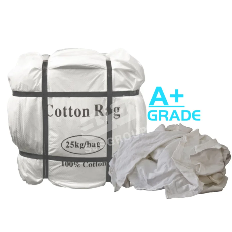 Grade A+ Textile Waste Strong Oil Water Fabric Waste Cotton Absorption Recycling Industrial White 100% Cotton Rags