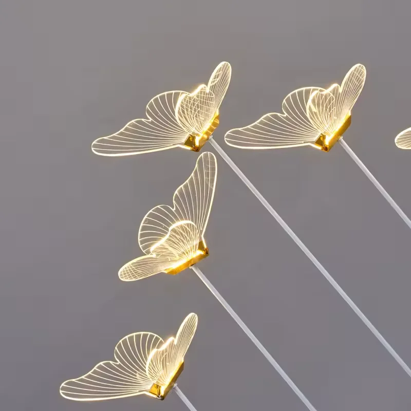 Wedding props Acrylic Butterflies Luminous Led Walkway Lights Road Lead Stage Lights For Wedding scene layout decoration