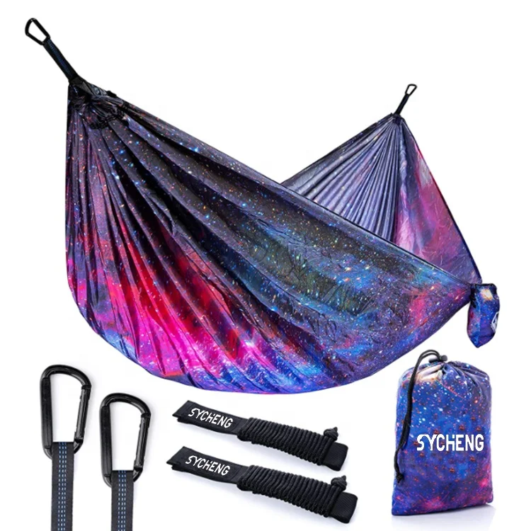 New outdoor nylon hammock single double hammock outdoor camping hammock tent with mosquito net