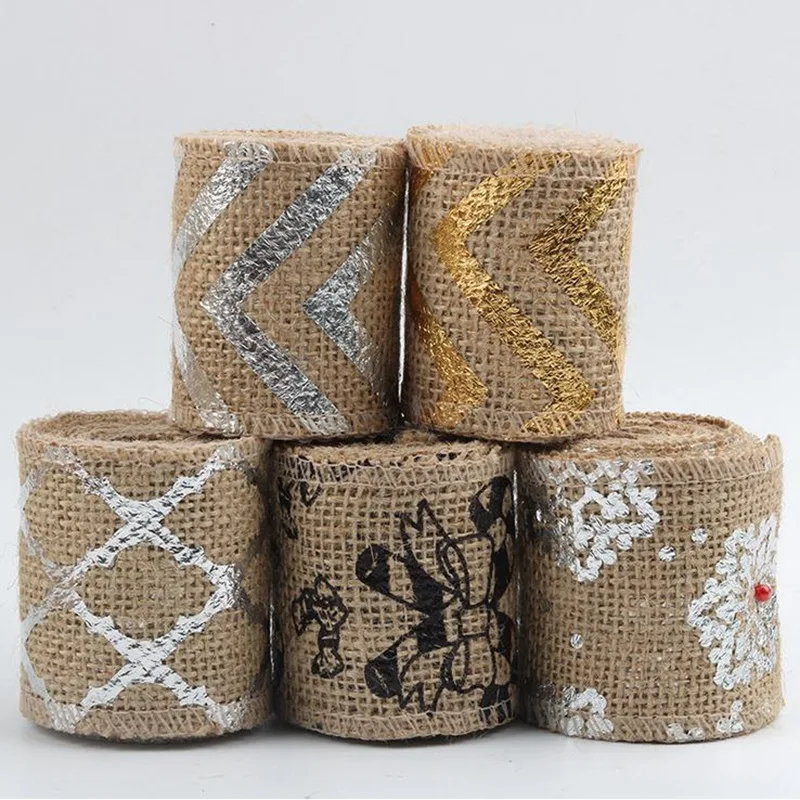 
Natural Burlap Roll Jute Ribbon Printing Ribbon For Decoration 