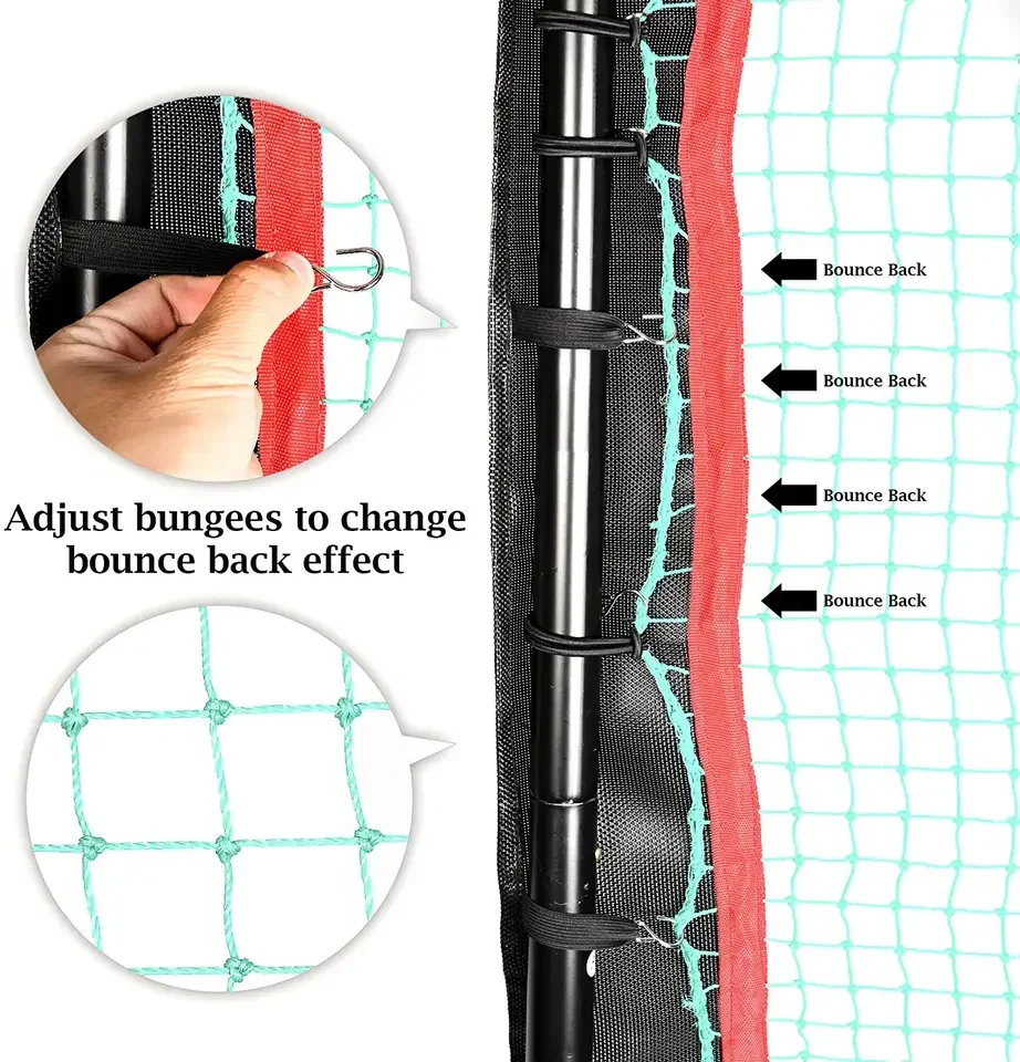 7*4 ft Adjustable Pitch Back Portable Backstop Goal Target Hockey Lacrosse Rebounder Net For Practice