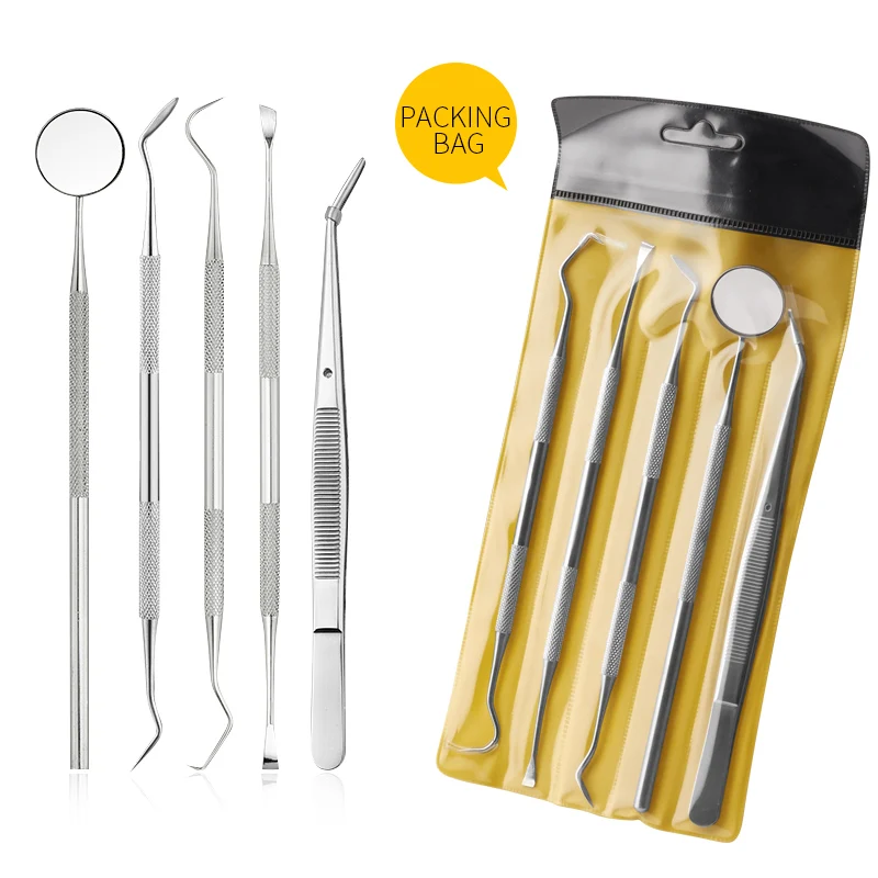 
Stainless Steel 5 Pcs Dental Lab Oral Kit Wax Carving Tools Set 