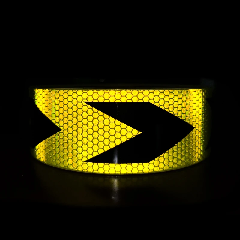 Fluorescent Yellow Green Arrow Micro Prismatic Truck Reflective Sticker Reflector Tape for Hazard Safety Warning
